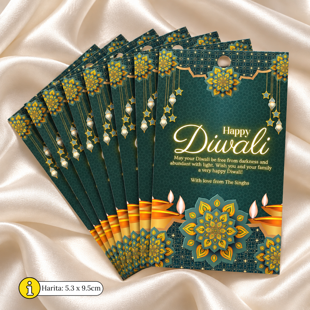 Premium Personalised Deepavali/Diwali Gift Tags