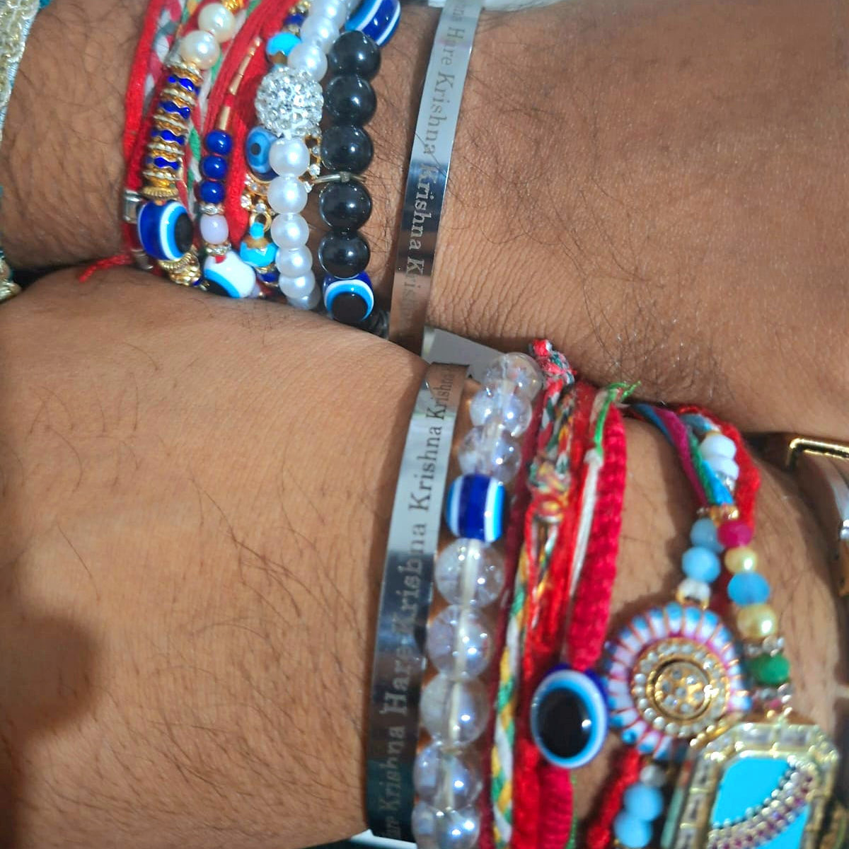 Krishna Maha Mantra Bracelet (Silver)