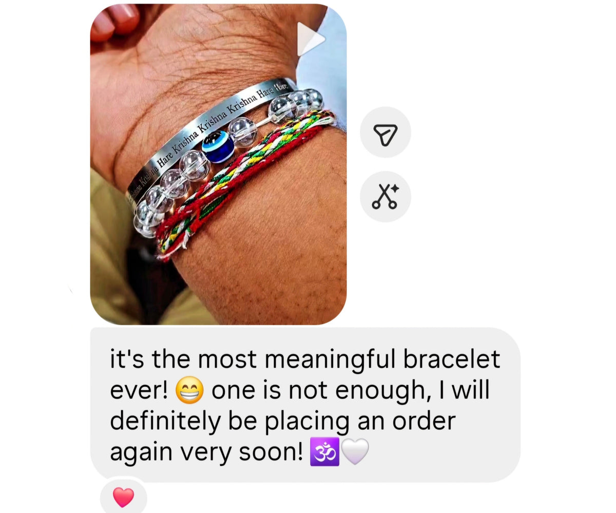 Krishna Maha Mantra Bracelet (Silver)