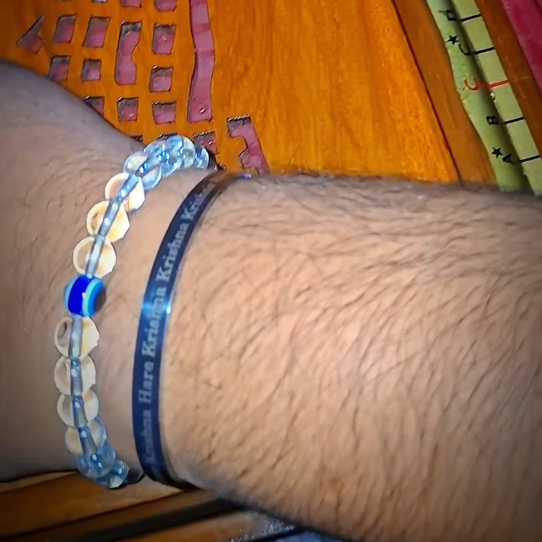 Krishna Maha Mantra Bracelet (Silver)