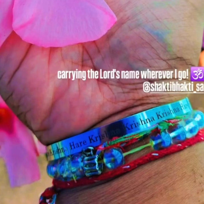 Krishna Maha Mantra Bracelet (Silver)