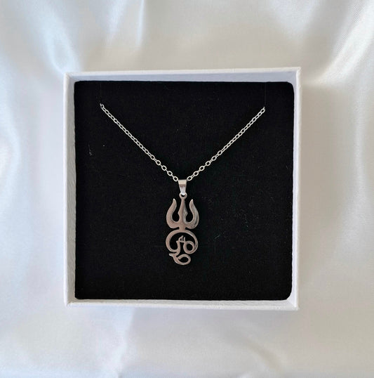 Tamil Om Trishul Pendant Necklace (Stainless Steel)