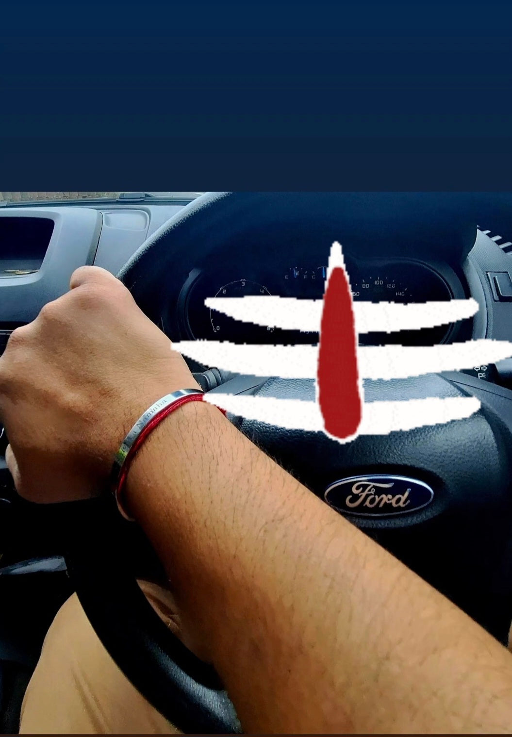 Lord Shiva Bracelet (Silver finish)